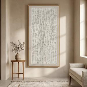 Large Framed Neutral Abstract Wall Art, Beige Minimalist Vertical Canvas Prints Paintings Artwork for Walls, Modern Wabi-Sabi Pictures Wall Decor for Hallway Living Room Bedroom Dining Room, 30x60 In