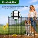 10 Panels No Dig Garden Fence with Gate,40in(H)×25.2ft(L) Metal Fence Panels, Thickened RustproofGarden Fencing, Animal Barrier for Dogs