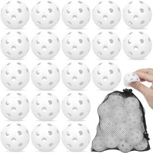 Coopay 20 Pack Mini Plastic Practice Baseballs, 1.65inch Small Soft Training Balls with Drawstring Bag for Baseball Hitting, Pitching & Batting Training, Indoor & Outdoor
