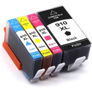 4 Pack Compatible Ink Cartridge Compatible with 910XL 910 Compatible with OfficeJet Pro 8010 8012 8020 8022 8023 8024 8025 8026 8028 8035(1set 4pcs)