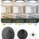 hepside 23INCH Big Dimmable Flush Mount Ceiling Light Fixture Black, 3CCT Selectable 3000/4000/6500K Ceiling Lamp, 50W 5000LM Super Bright Low Profile Light for Bedroom, Kitchen, Bathroom, Hallway, 23Inch-1pack