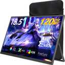 Portable Monitor 18.5 | 120HZ 1ms Gaming Monitor | 125% sRGB | FreeSync, HDR | 350Nits | USB-C & HDMI | VESA & Stand | Large Travel External Second Screen for Laptop, Computer, Game Consoles