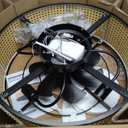 Boho Caged Ceiling Fan with Light, 20" Rattan Flush Mount Ceiling Fans with Lights Remote Contro, Bladeless Enclosed Fandelier Fan Safe for Bedroom, Living room, Nursery