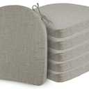 ELFJOY Set of 6 Chair Cushions for Dining Chairs Non Slip Seat Cushion with Ties and Machine Washable Cover Foam Kitchen Chair Pads Indoor 17x17x2 inches Grey