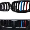 Front Grill M Color Grille For 2007-2014 X5 E70 X6 E71ABS Gloss Black M Color Kidney Grille (M Color & Single Slats)