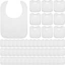 Toulite 30 Pcs White Bibs for Baby Washable Reusable Waterproof Cotton Feeder Bibs with Double Sided Design for Baby Shower Activity and Gifts
