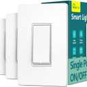 TREATLIFE Smart Light Switch Single Pole Works with Alexa, Google Home and SmartThings, 2.4GHz WiFi Timer Smart Switch, Neutral Wire Required, No Hub Required, FCC Listed, 4 Pack