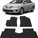 Floor Mats Compatible with 2009-2013 Toyota Corolla, Custom Fit All Weather Toyota Corolla Car Mats, Latex Heavy Duty Floor Liners Black 3-pc Set, 2010 2011 2012