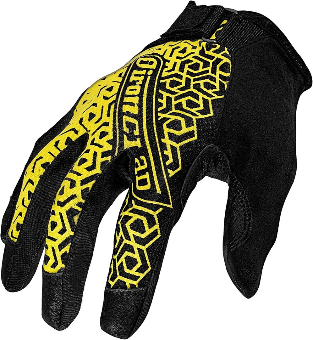 Ironclad Console Gaming Gloves, Precision Fit, Performance Grip, Touchscreen Compatible, Machine Washable, (1 Pair), Size L (ES-CNSL-04-L) (Large, Black/Yellow)