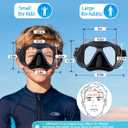Greatever Dry Snorkel Set,Panoramic Wide View Anti-Fog Scuba Diving Mask,Professional Snorkeling Gear for Adults Kids