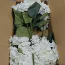 Daynight 4 Pcs Hydrangea Artificial Flowers Outdoor Silk Bouquets, UV Resistant Faux Hydrangeas Flowers for Table Vase Centerpieces Outside Party Wedding Baby Shower Home Outdoor Decor (4, White)