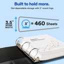 Avery Standard View 3 Ring Binder, 3" Round Rings, 460-Sheet Capacity, 3.5 Inch Wide Spine, 1 White Binder, Ideal for Lightweight Organization and Occasional Referencing (05741)