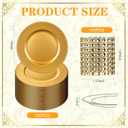 200pcs Gold Charger Plates With Napkin Rings Set Include 100 Gold Beaded Charger Plates 100 Napkin Rings, 13 Inch Plastic Round Chargers for Dinner, Wedding, Birthday, Party, Banquet, Table Setting, Large