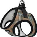 Bark Appeal Tan Plaid Step-in Dog Harness for Small-Medium Pets  Updated Sizing, Re-Measuring is Essential  Soft Vest Harness  Anti-Choke with Adjustable Strap & Heavy Duty Clip  L (L (17-19 Chest))
