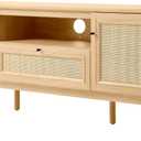 JONATHAN Y TVS1002A Finley 59 in. Farmhouse Caned TV Stand with Drawer and Storage Doors Fits TVs up to 65 in. with Cable Management, Oak