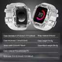 Luxury Translucent Smartwatch Case for Apple Watch Series 10 46mm, Fully wrapped lightweight rugged case with band, silicon strap, stainless steel buttons, protective cover for men/women (White)