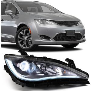 Halogen Headlights Assembly Compatible with Chrysler Pacifica 2018 2019 2020 Front Head Lights Lamps Right Passenger Side RH OEM 68370844AA CH2519153