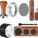 7 Pcs Espresso Accessories Kit, 51 mm Coffee Tamper Set Espresso Machine Accessories Coffee Tamper Wdt Tool Dosing Funnel Puck Screen Brush Tamping Station for 51 mm Barista Tools