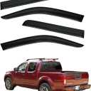 RWYSSYTF 4Pcs Window Visors Vent Deflectors for Nissan Frontier Crew Cab 2005-2021 Tape-on Rain Guards Shade