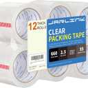 JARLINK Clear Packing Tape (12 Rolls), Heavy Duty Packaging Tape for Shipping Packaging Moving Sealing, 1.88 inches Wide, 55 Yards Per Roll, 660 Total Yards