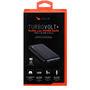 Helix 10,000 mAh Power Bank With Dual USB-A Ports