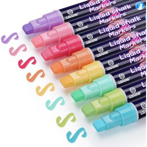 IJIANG Window Liquid Chalk Markers Washable - Pastel 8 Colors - 10mm Jumbo Chalk Marker Pens Erasable for Christmas Gifts, Cars Decorations, Glass, Blackboard, Bistro, Chalkboard, Wedding Signs