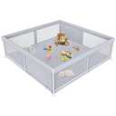 Extra Large Baby Playpen 79x79 Inch, Playpen with 2 Zipper Door for Babies and Toddlers, Play Pen Pin Indoor Outdoor Baby Play Fence
