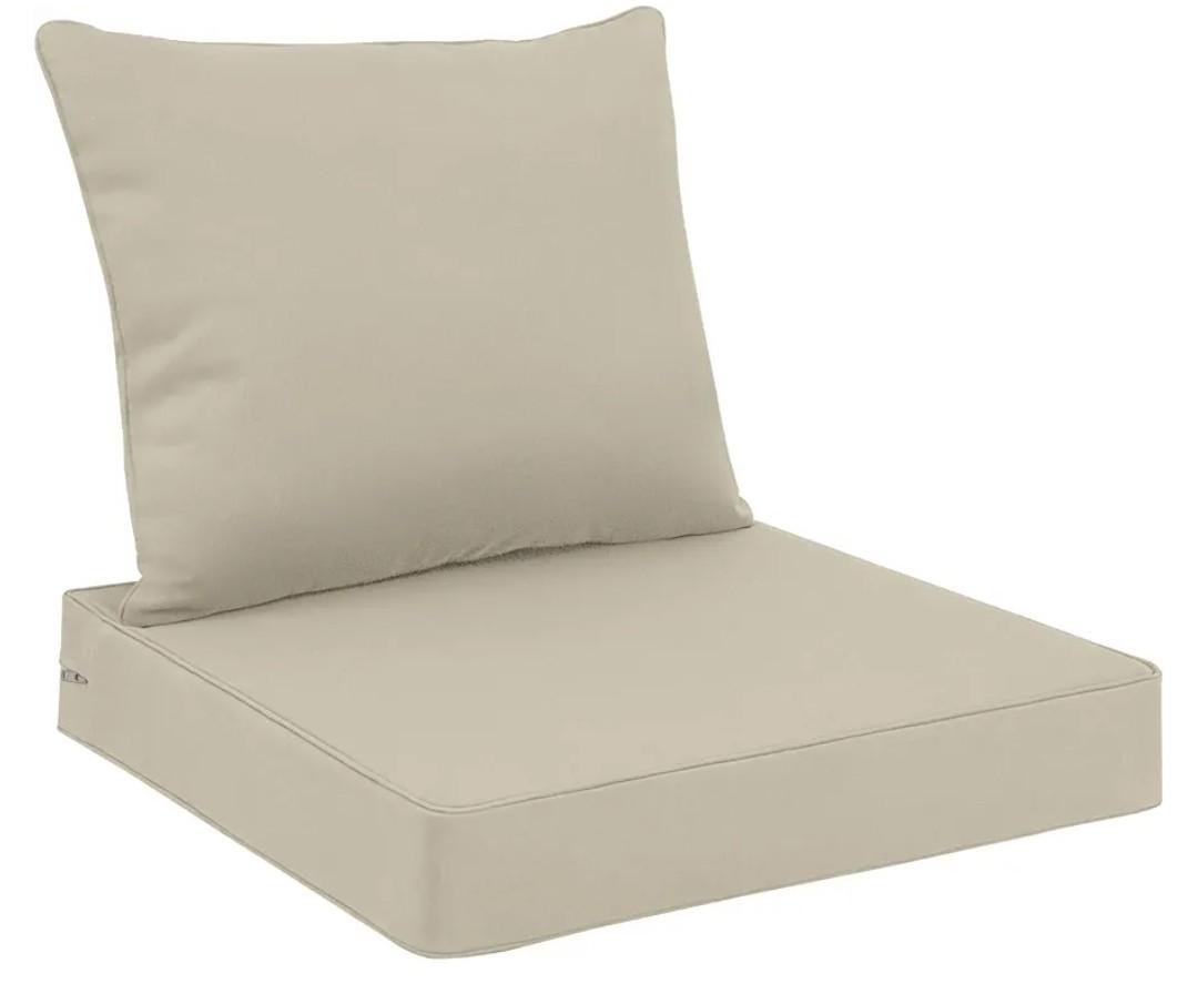 Favoyard Outdoor Seat Cushion Set 24 x 24 Inch Water-Resistant & Fade-Resistant Patio Furniture Cushions with Removable Cover Deep Seat & Back Cushion with Tie Straps for Chair Sofa