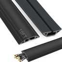 10 ft Cord Covers for Wires on Floor, Heavy Duty PVC Duct Floor Cord Cover, Floor Cable Cover Easy to Unroll Prevent Trip Hazard for Home Office or Outdoor Settings (Black)