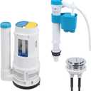T Tulead Toilet Flush Replacement Kit, Flush Valve 2.5", Fill Valve 1/2", Push Button 1.88", for One-Piece Toilet