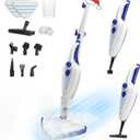 12-in-1 Steam Mop, Fast 15-Sec Heat-Up, 1500W Detachable Handheld Steam Cleaner with 2 Dirt Grip Pads, Removes 99.99% Stubborn Stains for Hardwood Floors, Clothes, Windows, Tiles, Furniture, White