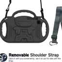 AVAWO Kids Case for Samsung Galaxy Tab A9 2023 8.7 Inch/A7 Lite 2021 Cover, with Strap, Shockproof, Lightweight Handle Stand 2023(SM-X110/X115/X117)/2021(SM-T220/T225/T227), Black