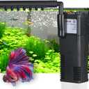 Aquarium Filter Small Betta Fish Tank Filter for 2-15 Gallon Silent 4-in-1 Adjustable Air Flow Fish Turtle Shrimp Tank Filter Submersible Aquarium Internal Filter 79 GPH Biochemical Rainwater