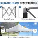 OLIXIS 10x10ft Pop Up Canopy Tent, Beach Canopy, Sun Shade, Bright White