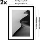 Americanflat 17x23 Picture Frame with Polished Plexiglass - Set of 2 - Use as 13x19 Frame with Mat or Display 17x23 Photo Without Mat - Galleria Collection - Picture Frames for Wall Display - Black