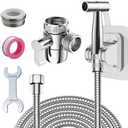 Roscid Handheld Bidet Sprayer Set, Toilet Bidet Attachment with 3-Way Faucet Diverter Bathroom Bidet WC Spray with 2M Hose, Used for Cleaning Sink, Bathroom Corner, Toilet, Personal Hygiene