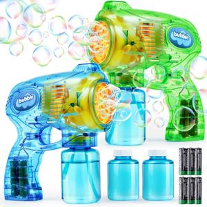 2 x JOYIN 2 Bubble Guns Blaster Kit with 2 Solution for Kids, Automatic Bubble Maker Blower Machine for Party Favors, Birthday, Outdoor & Indoor Activity, Summer Toy