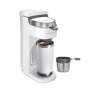 Hamilton Beach 47621 The Scoop Single Serve Coffee Maker & Fast Grounds Brewer for 814oz. Cups, Brews in Minutes, Next Gen, White