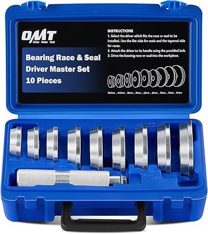 Orion Motor Tech Bearing Press Kit, 10pc Bearing Race and Seal Driver Set with Seal Driver and 9 Bearing Adapters, Seal Installer Bearing Driver Kit for Bearing Installation