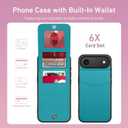 Bemal for iPhone Air Wallet Case, Built-in Card Holder, RFID Blocking, PU Leather Kickstand, Magnetic Closure, Durable Shockproof Phone Cover for iPhone 17 Air for Women and Men, Turquoise