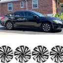 Hub Caps 15Inch Set of 4,PP Plastic Silver & Black Universal Hubcap,Wheel Covers for Cars,Exterior Accessories,Fits Most Cars,Ford Toyota VW Chevy Nissan Honda Mazda Dodge