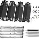 Hisencn Grill Replacement Parts for Charbroil 463436215, 463436214, 463436213, 463439915, 467300115, 463439914, 461372517, G432-Y700-W1, G432-0078-W1, Grill Burner, Heat Plate, Crossover Tube