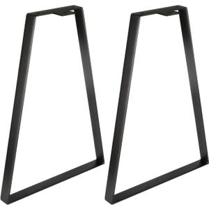 Osring 24 Inch Trapezoid Table Legs, Black Metal Furniture Feet 2pcs | Solid Steel Construction, Modern Classic Style, DIY Furniture Project for TV Stand, Coffee Table, Bench