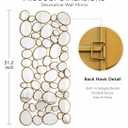 Gold Wall Mirrors Decorative - 51"x23" Large Modern Wall Mirror for Home Decor, 55 Pieces Multi-Size Pebble Design Metal Framed Accent Mirror for Entryway Bedroom Living Room Wall Art Decor
