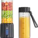 Portable Blender, Small Smoothie & Shake Maker with 6 Blades, USB-C Rechargeable Personal Blender with LED Display, Travel-Friendly Mini Juicer Cup for Home, Office, Gym, Outdoor, 17oz, Black