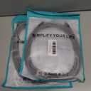 2 x 26FT 60W USB C to USB C Right Angle Fast Charging Cable,Long Cord Nylon Braided, Type C Charger Cord for,Apple-iphone 15,Sam-sung GalaxyS24 S23 S22 A15,iPad Pro/Air,Pixel 5/4 XL,One-Plus 8T,PS5 (Grey)