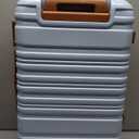 20 Inch Carry on Luggage 22x14x9 Airline Approved Blue PC Hardside YKK ZipperedDouble Spinner Wheels Lightweight Suitcase TSA Lock Travel for Men and Women