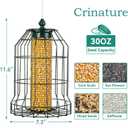 Squirrel-Proof Bird Feeder-Outdoor Cage-Type Mesh Peanut Hanging Bird Feeder for Small Wild Birds- Chew-Resistant and Weatherproof(Green)