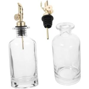 Zerodeko 4pcs Automatic Oil Dispenser and Vinegar Storage Bottle Kitchen Seasoning Glass Containers for Cooking Seasonings and Sauces No-leak Design Dust Prevention