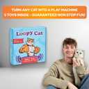 Toy Box 5 Interactive Indoor Cat Toys with Spiral Tunnel, 3-Way Mesh Tunnel, Feather Wand, Ribbon Teaser & Suction Cup for Active Cats